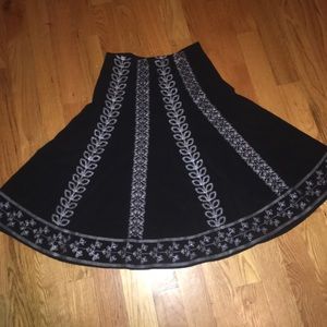 Embroidered Black Skirt